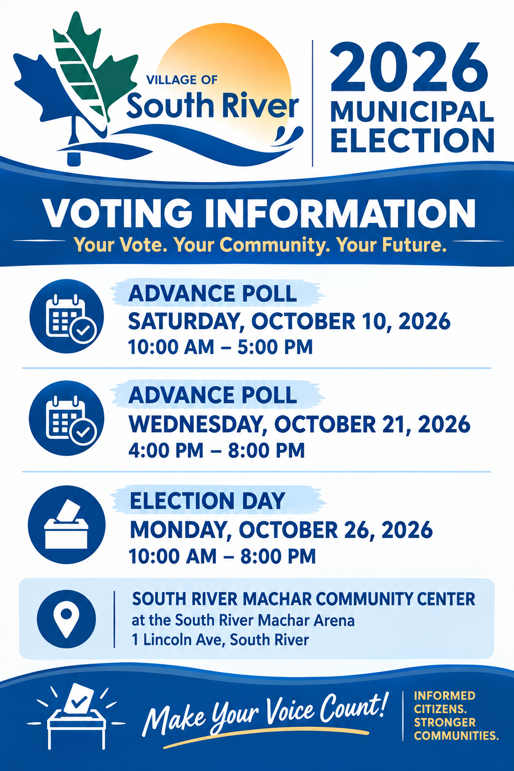 image of dates, times and the voting location